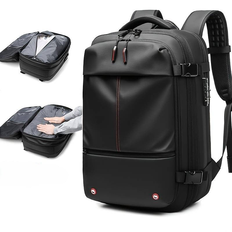 Mochila Expansible con Compresión al Vacío y Seguridad Antirrobo