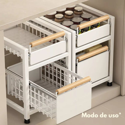 Gabinete Organizador Blanco de Doble Nivel