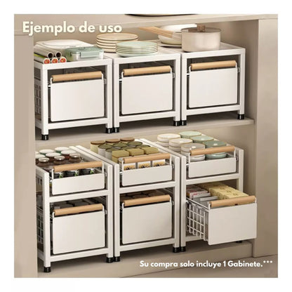 Gabinete Organizador Blanco de Doble Nivel