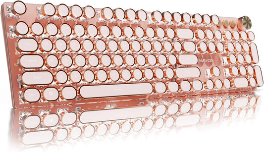 Teclado Mecánico Estilo Máquina de Escribir Retroiluminado con Panel Metálico