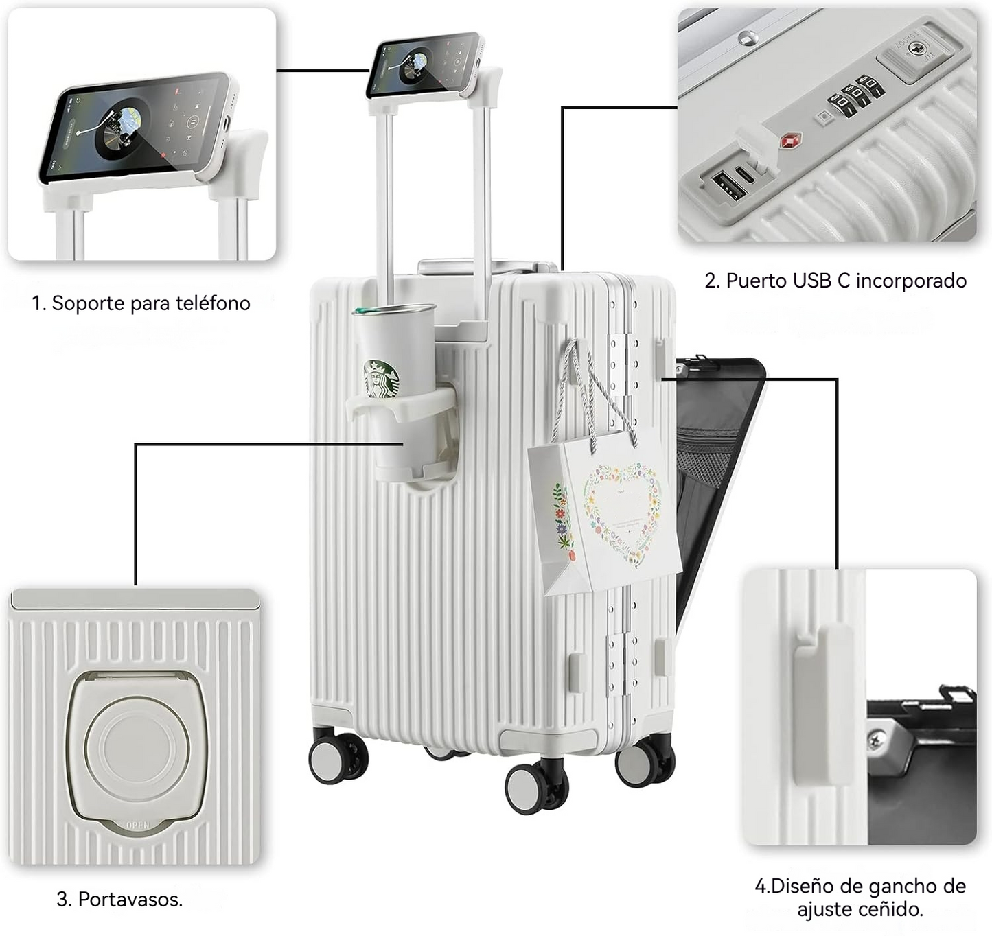 Maleta marco de aluminio USB - Gran God Tech
