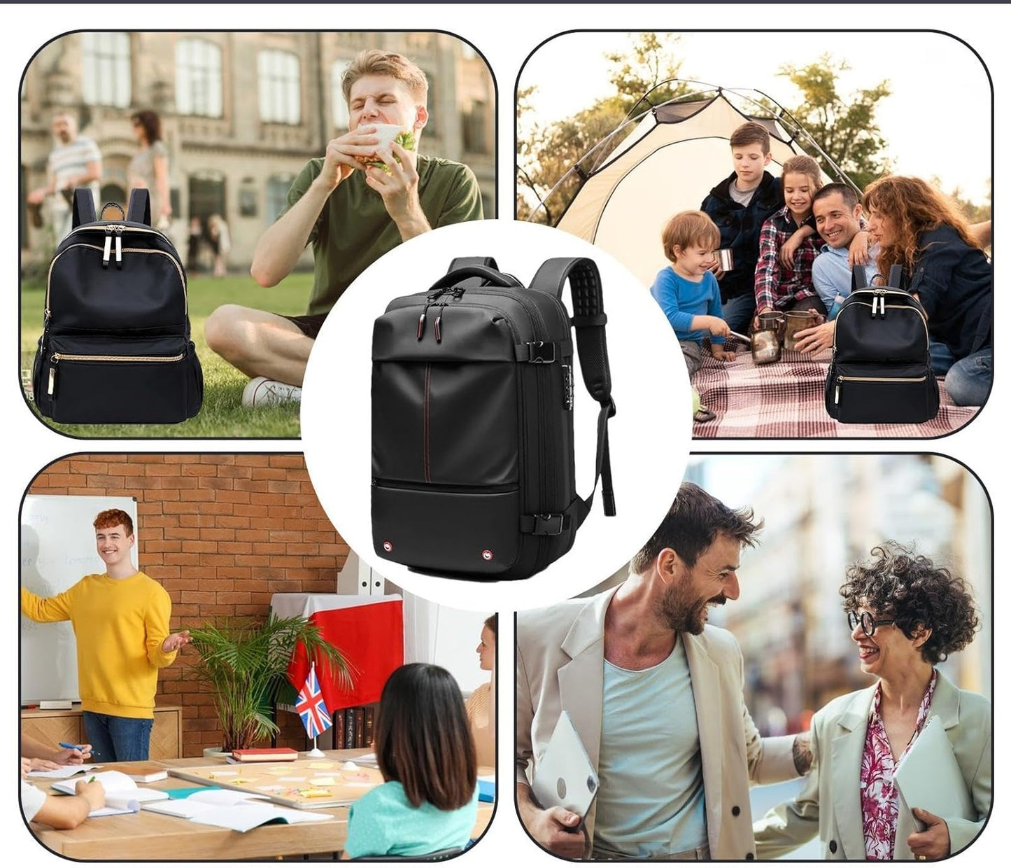 Mochila Expansible con Compresión al Vacío y Seguridad Antirrobo