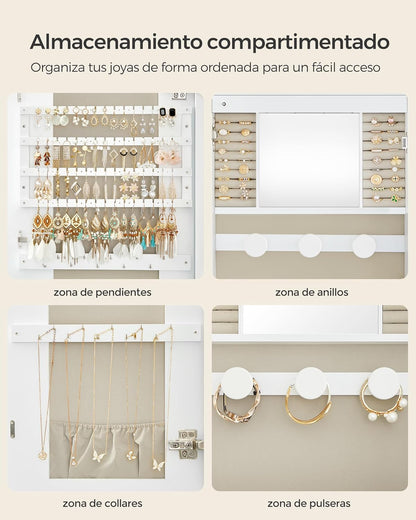 Espejo Joyero de Pared con Luces LED