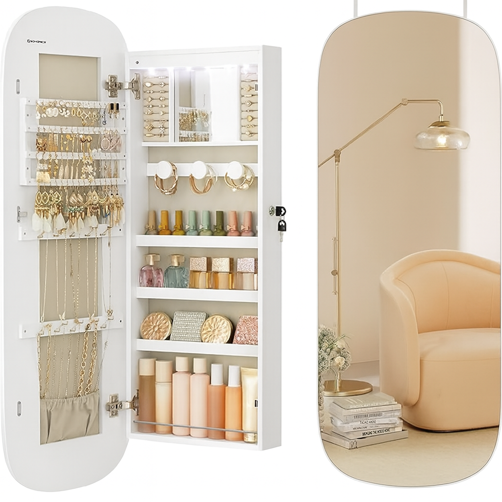 Espejo Joyero de Pared con Luces LED