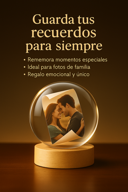 Los recuerdos de seres queridos o mascotas en una esfera de crystal