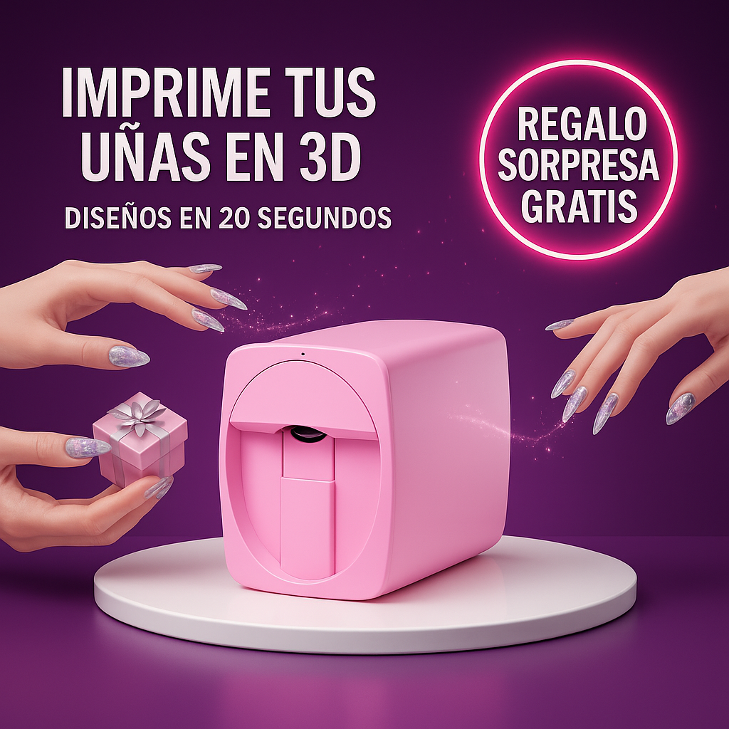 EN 20 SEGUNDOS esta impresora 3D hará diseños hiperrealistas en tus uñas - Con App Movil