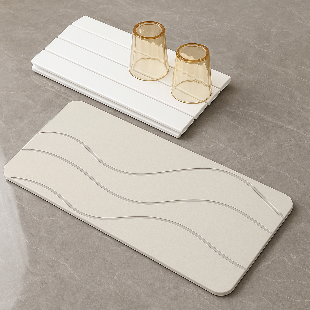 Pack Duo StoneDry: Tapetes de Piedra para secado de platos + Baño