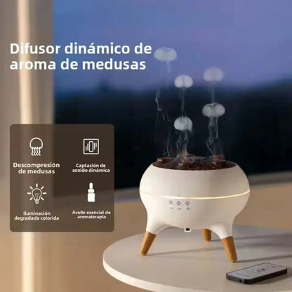 Humidificador LED con Aromaterapia y Movimiento Hipnótico