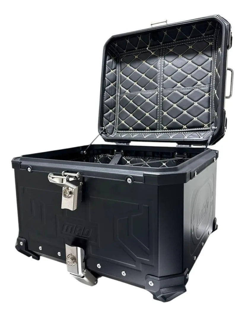 Maletero de moto de aluminio con parrilla