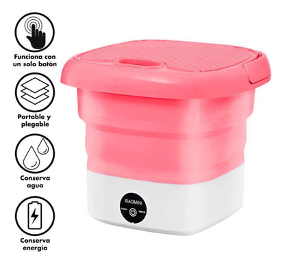 Mini Lavadora Portátil Plegable con Temporizador y Secado Suave