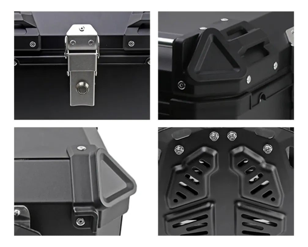 Maletero de moto de aluminio con parrilla