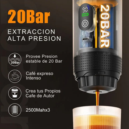 Cafetera Portátil 3 en 1 con Display y 20 bar