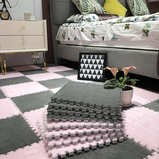 Pack 12 Alfombras Encastrables Shaggy EVA Foam