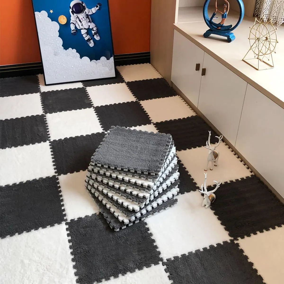 Pack 12 Alfombras Encastrables Shaggy EVA Foam