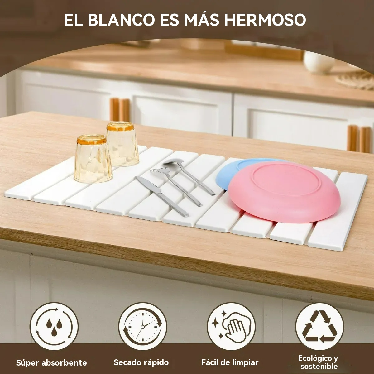 Pack Duo StoneDry: Tapetes de Piedra para secado de platos + Baño