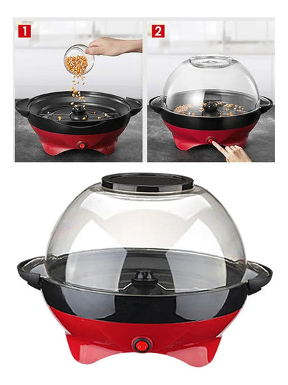 Máquina Eléctrica para Palomitas con Agitación Automática y Tapa Multifunción