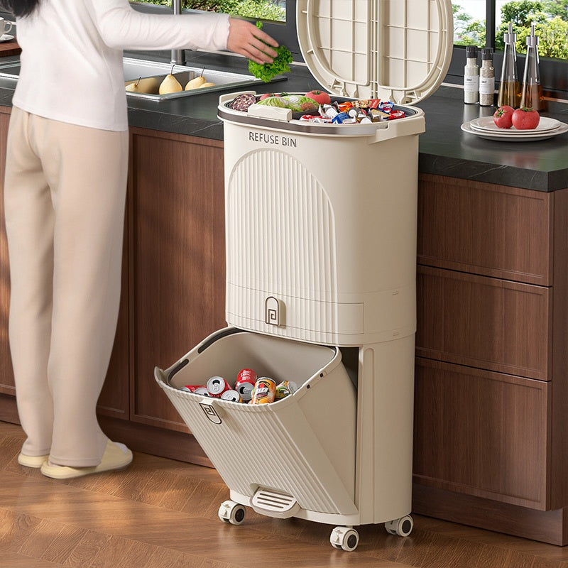 Basurero Doble Capa Estilo Japonés