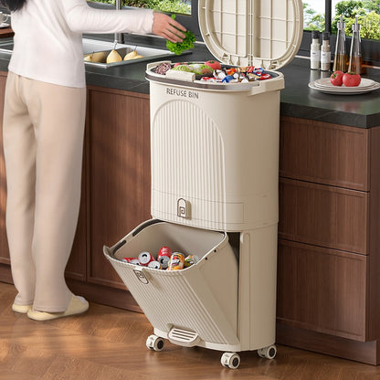 Basurero Doble Capa Estilo Japonés