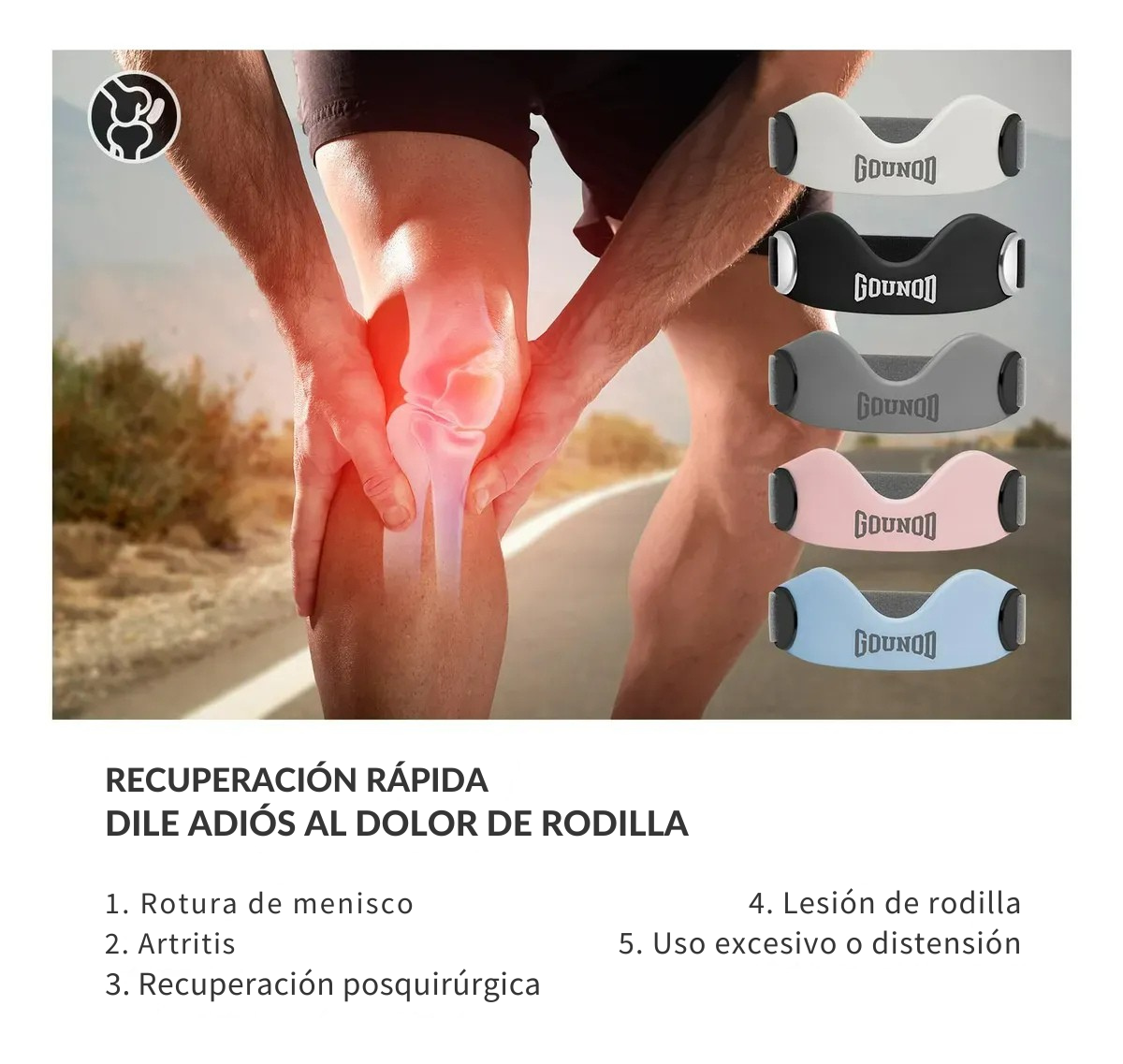 Correas de Silicona para Rodilla con Estabilización Rotuliana