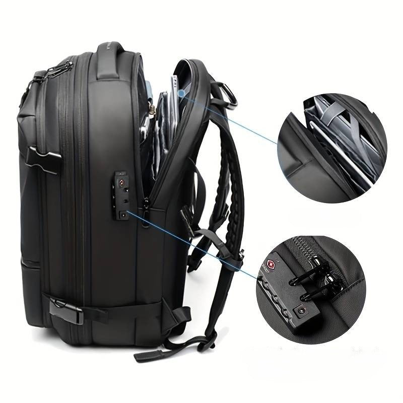 Mochila Expansible con Compresión al Vacío y Seguridad Antirrobo