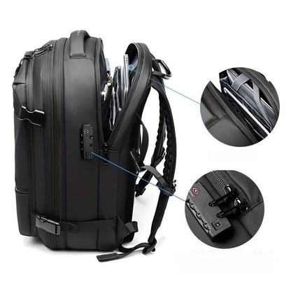 Mochila Expansible con Compresión al Vacío y Seguridad Antirrobo