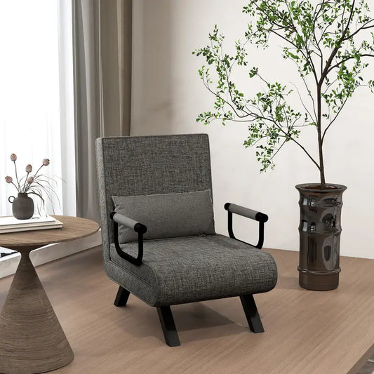 Sofá Cama Convertible con Respaldo Ajustable y Diseño Plegable