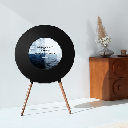 Altavoz Inteligente con Pantalla Circular, Sonido Hi-Fi y Visualización de Letras Dinámicas