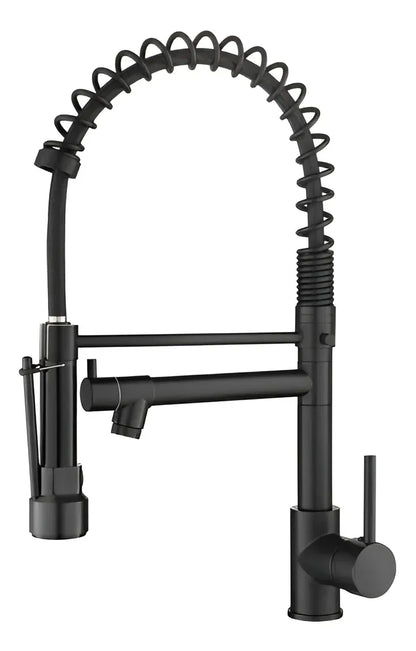 Grifo de Cocina Monomando Negro Mate con Pico Extensible y Giro 360°