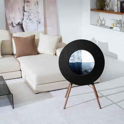 Altavoz Inteligente con Pantalla Circular, Sonido Hi-Fi y Visualización de Letras Dinámicas