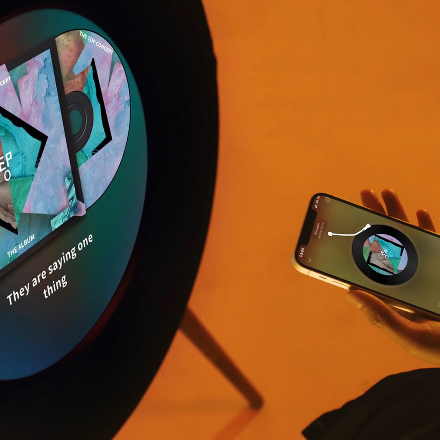 Altavoz Inteligente con Pantalla Circular, Sonido Hi-Fi y Visualización de Letras Dinámicas