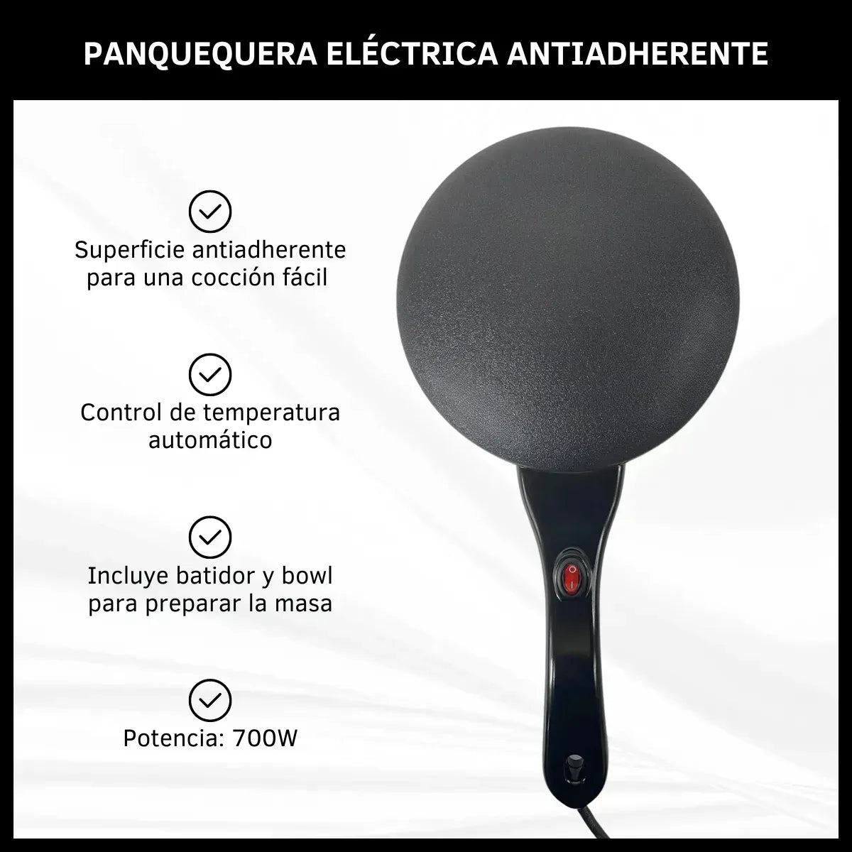 Crepera Eléctrica Wuafle 700W