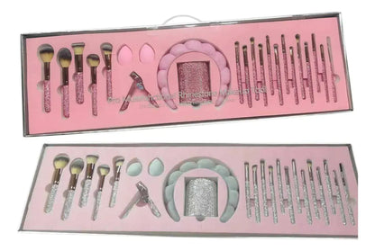 Set de 23 Brochas de Maquillaje con Diamantes de Cristal