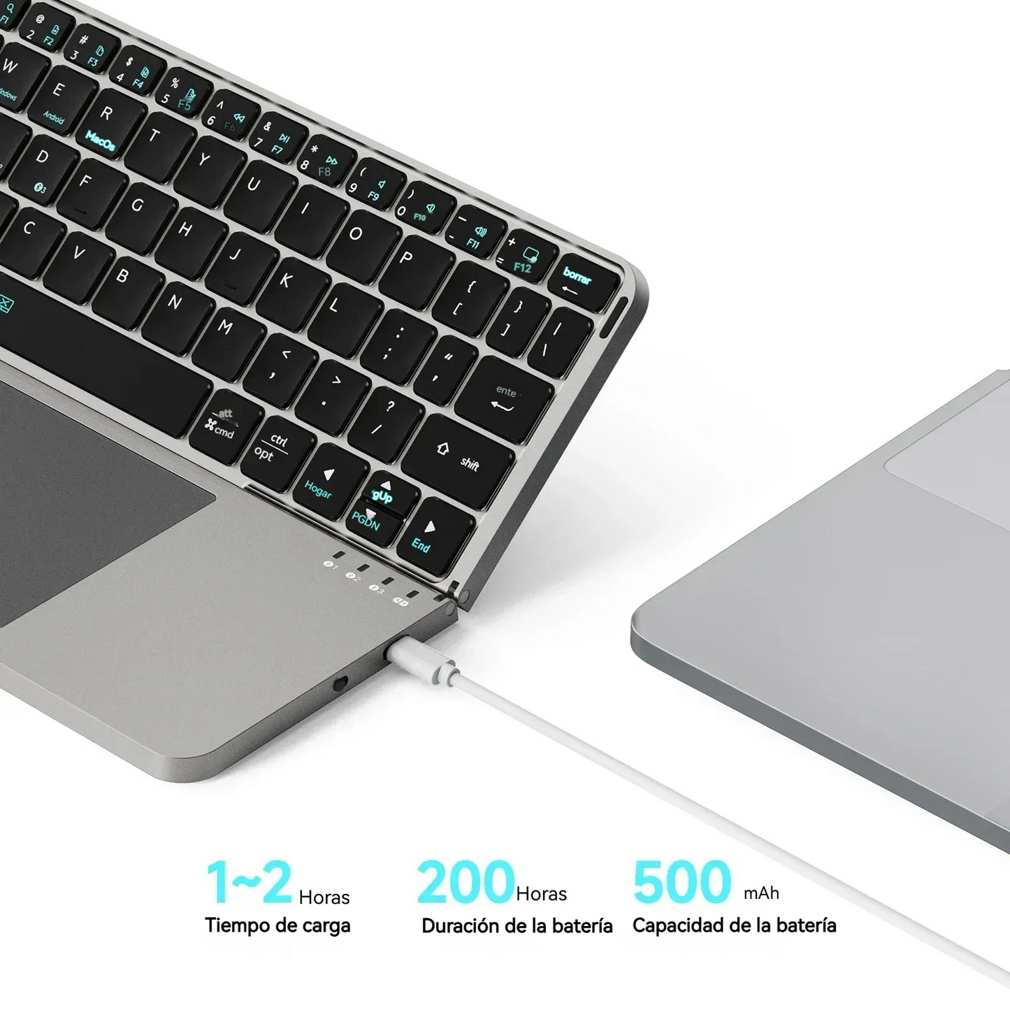 Teclado Inalámbrico Plegable con Touchpad Integrado